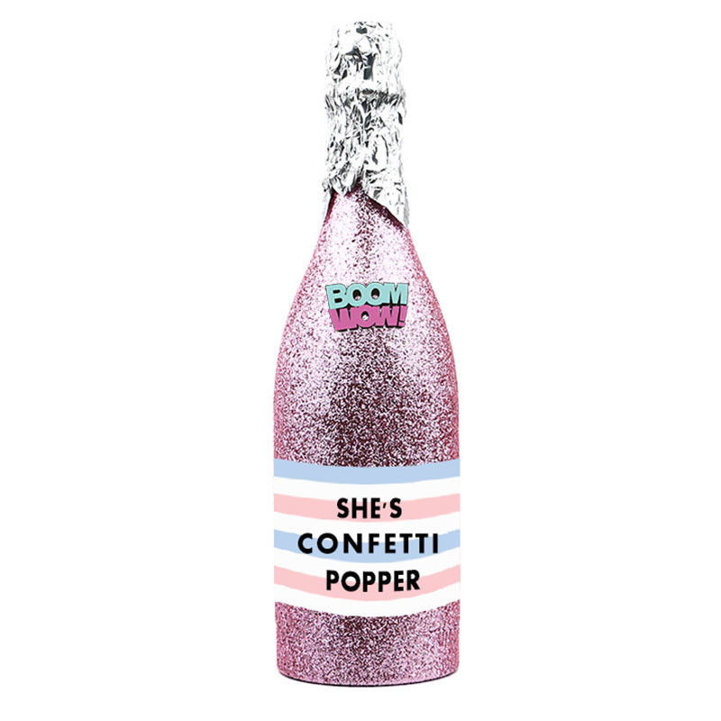 12.5" Gender Reveal Champagne Bottle Confetti Popper